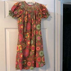 Claire & Charlie Smocked fall dress -6X